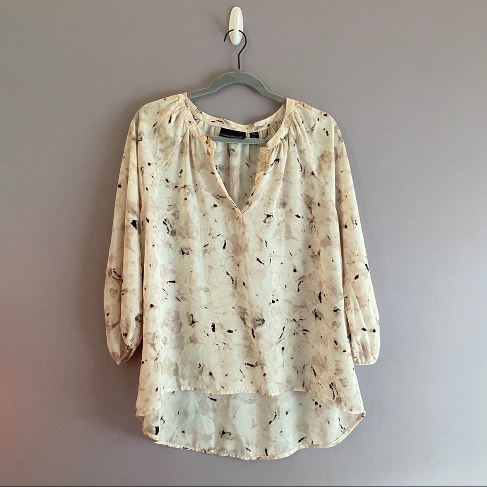 Cynthia Rowley 3/4 Sleeve Light Pink Printed Top